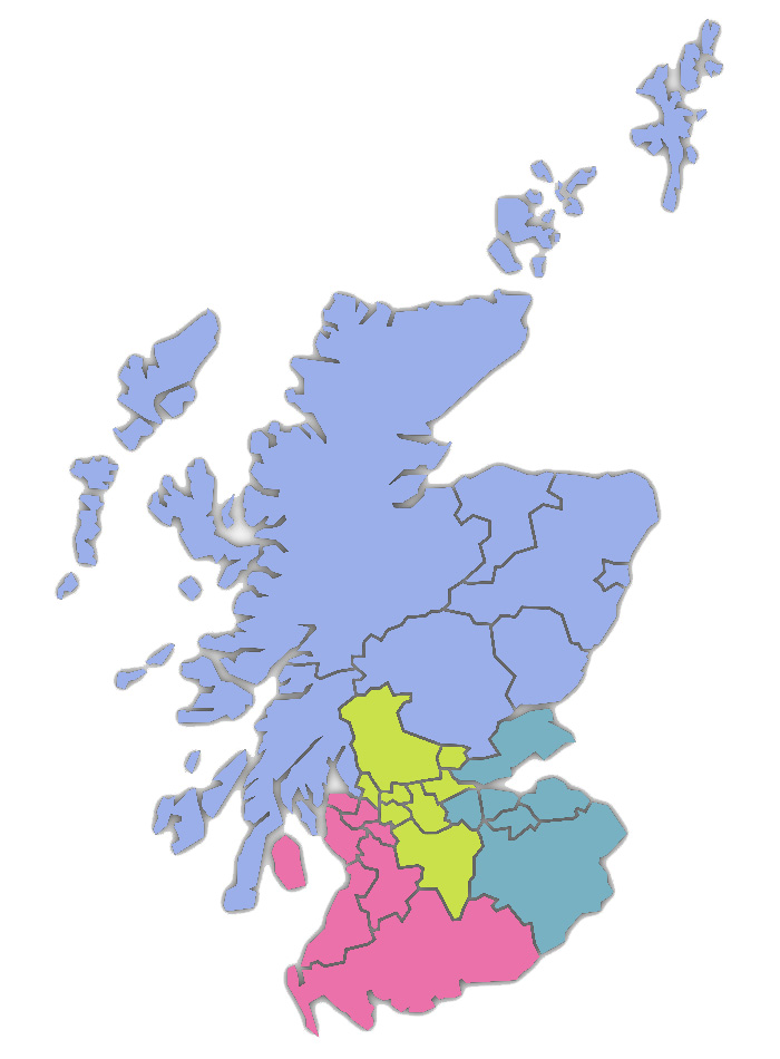 Map of regional networks regions